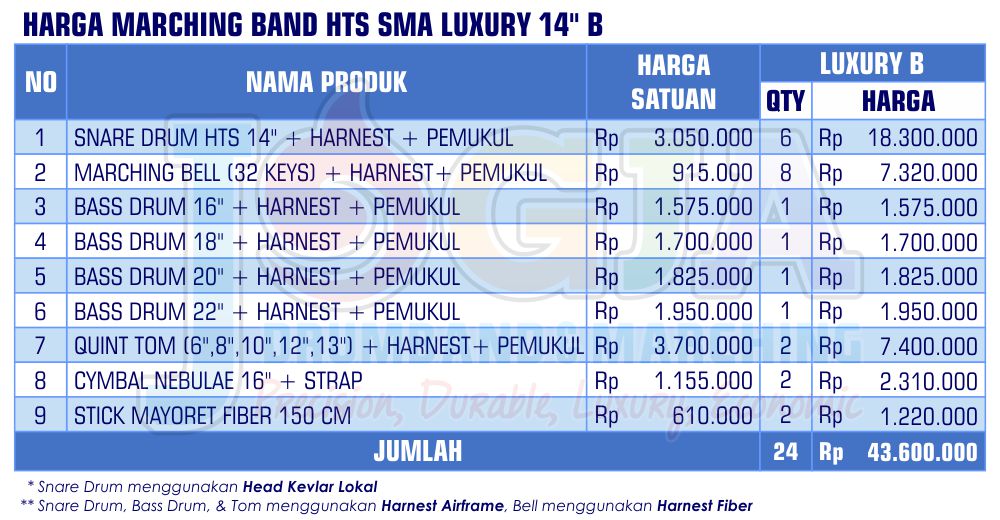 Harga Marching Band SMA Luxury 14 B 2020 rev